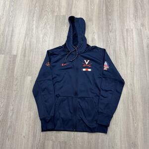 Nike Virginia Cavaliers Hoodie Men's Medium Blue Orange Full Zip Sweatshirt NCAA